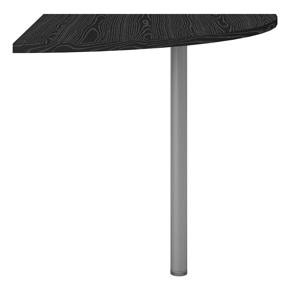 Business Pro Corner desk top in Black woodgrain with Silver grey steel legs in Black woodgrain